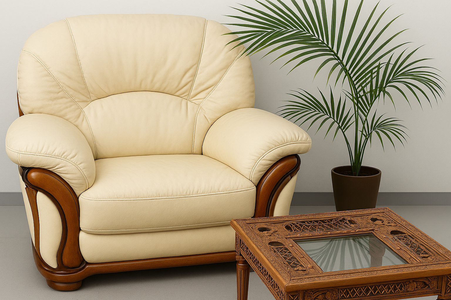 King Italian Leather Sofa Chair (Reclaimed)