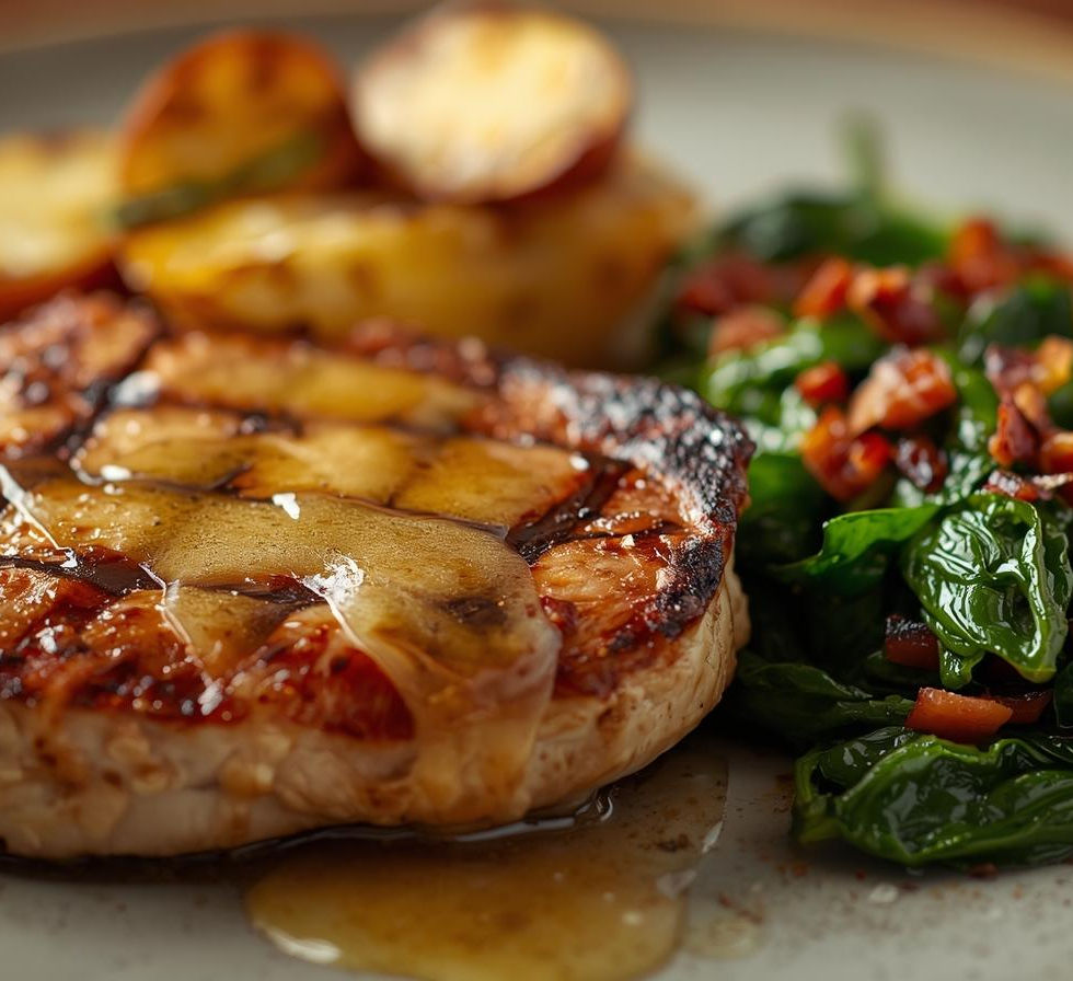 Grilled Pork Chops with Sides