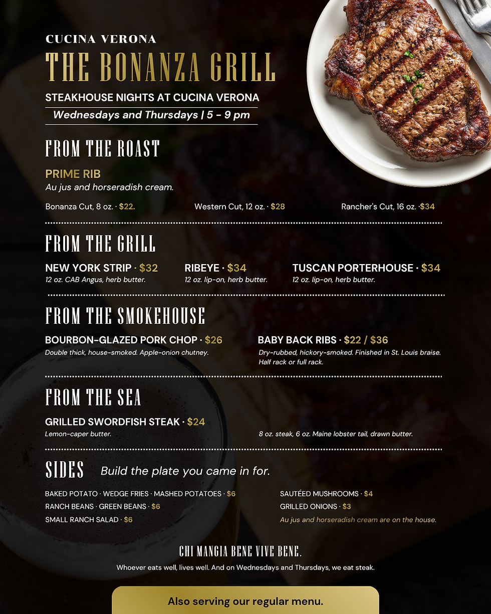 Wednesdays and Thursdays - The Bonanza Grill