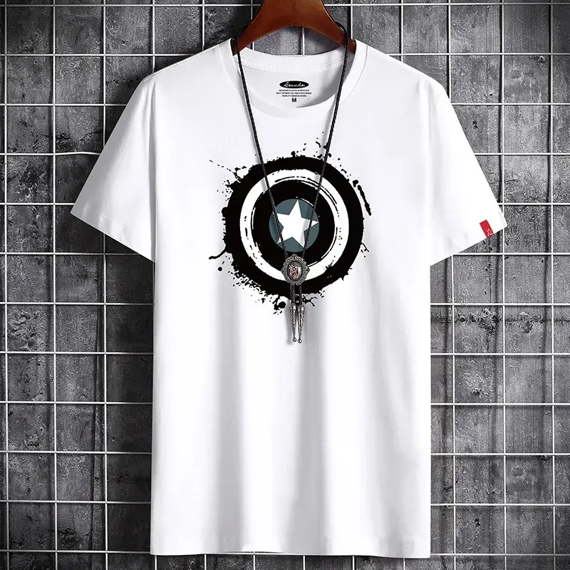 Anime T Shirt for Men Fitness White O Neck Oversized S-6xl Goth Punk
