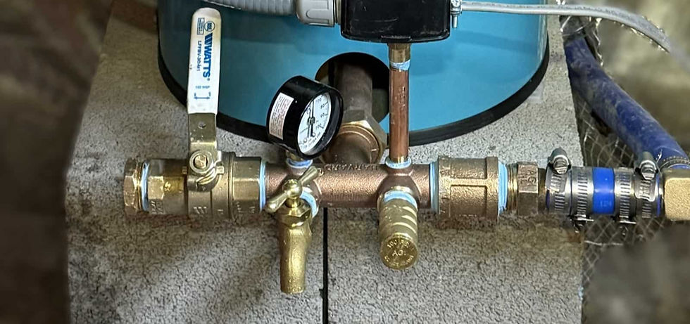 Top Notch technician installing a new well pressure tank at a home in Dayton Ohio