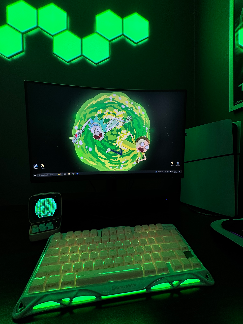Colorful Computer Setup RICK AND MORTY