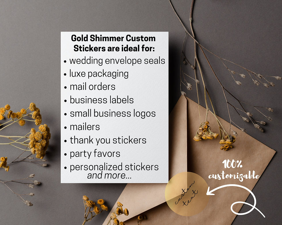 Thumbnail: Gold & Black Shimmer Round Sticker Labels
