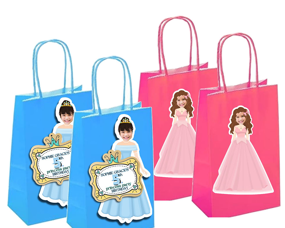 Thumbnail: Personalized Princess Party Favor Gift Bags | Custom Photo Bags