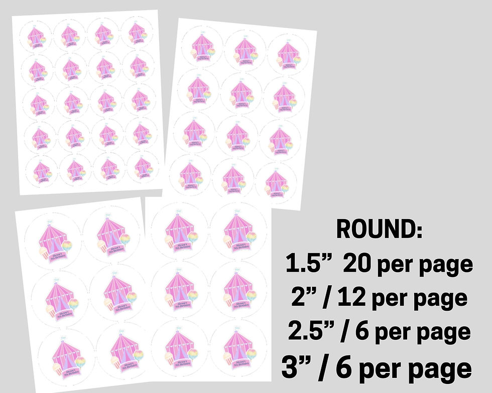 Thumbnail: Pastel Carnival Party Stickers, Pastel Carnival Party Favor Sticker Labels