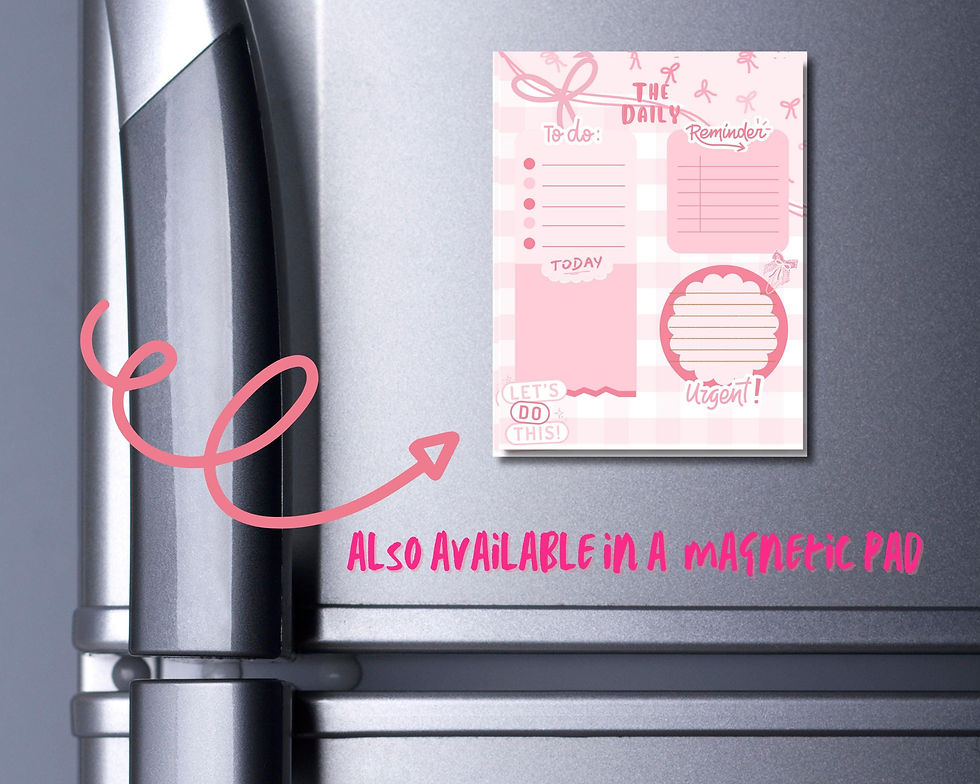 Thumbnail: Pink Bows & Gingham Let's Do This Notepad