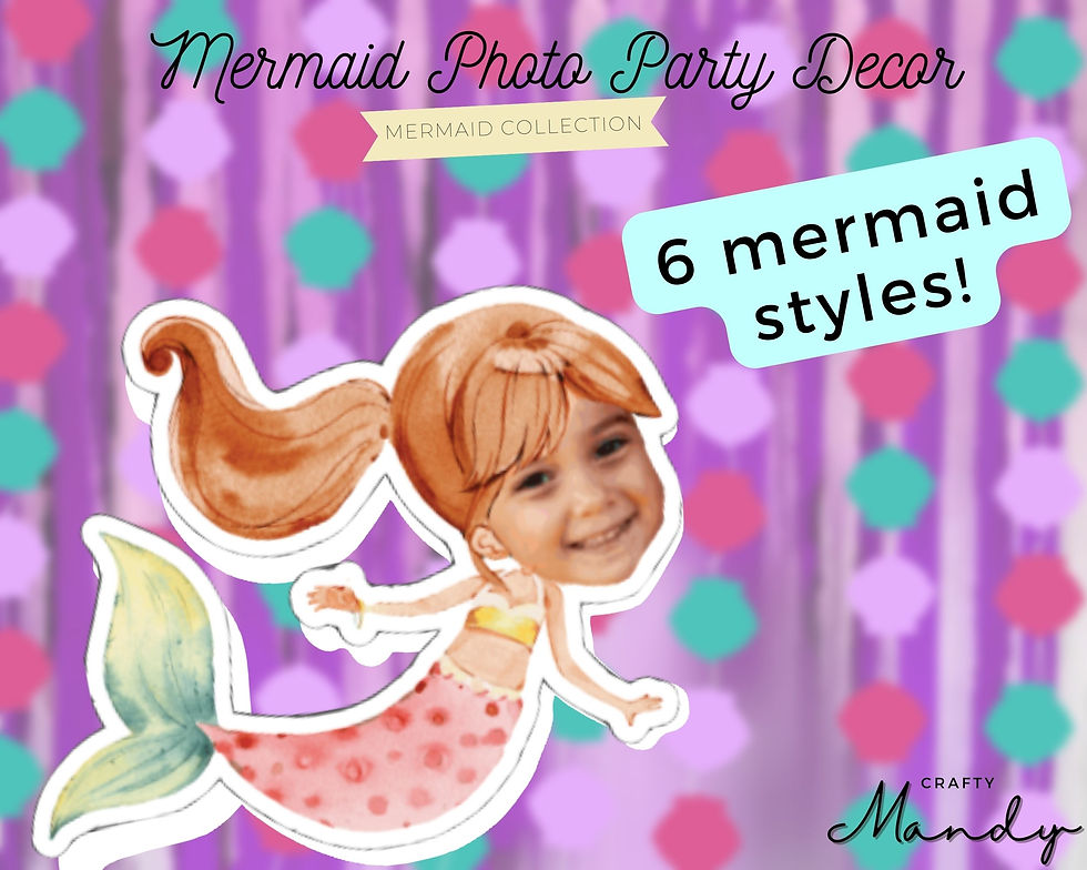MERMAID Photo Birthday Personalized Decor, Birthday Centerpiece, mermaid party