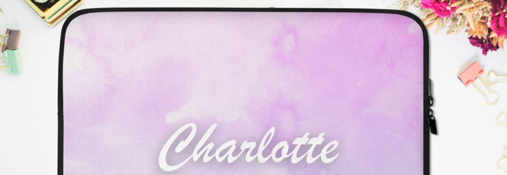 Thumbnail: Watercolor Name Laptop Sleeve