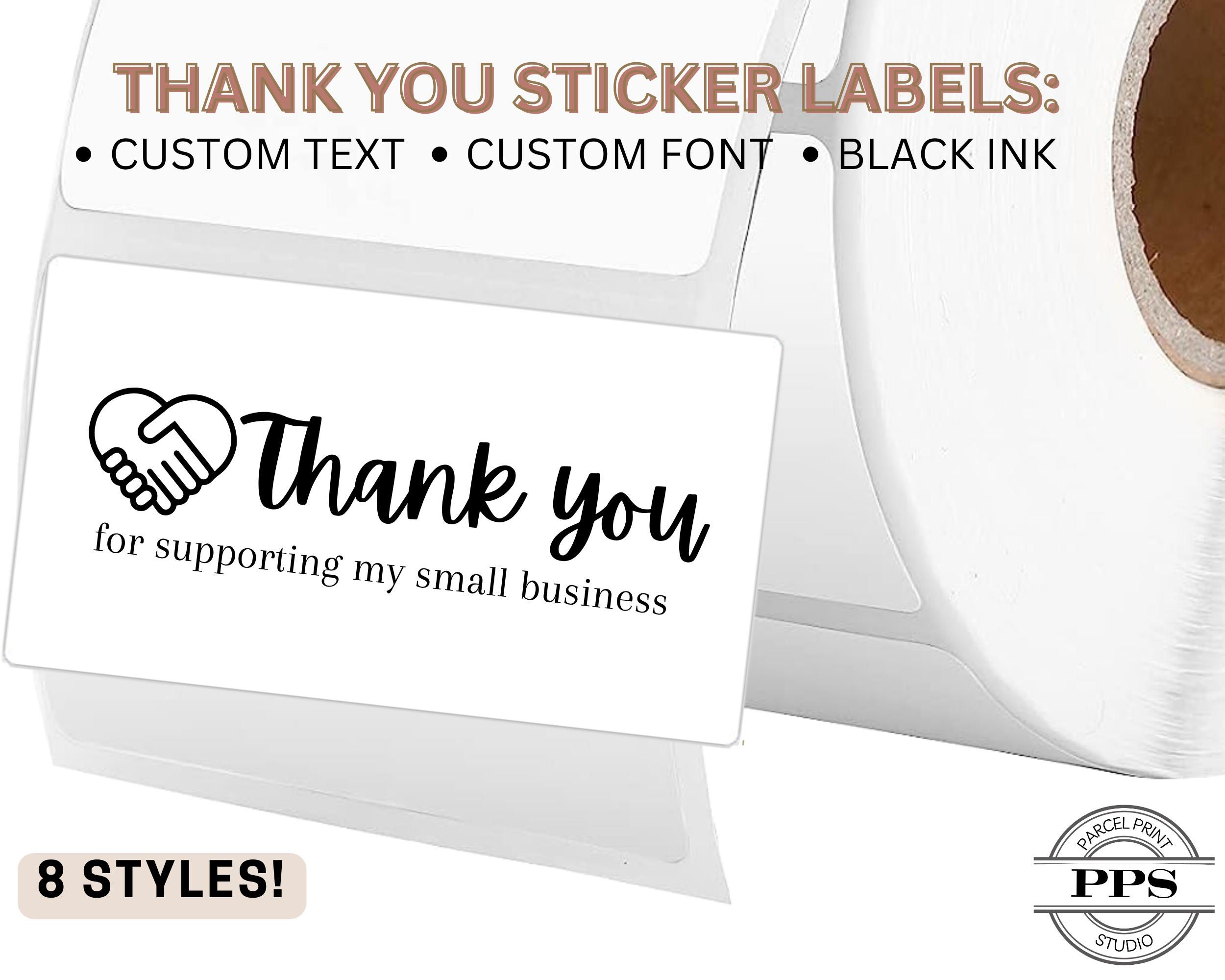 Thank You Sticker Labels Rectangular Custom Bulk Stickers Business Stickers S
