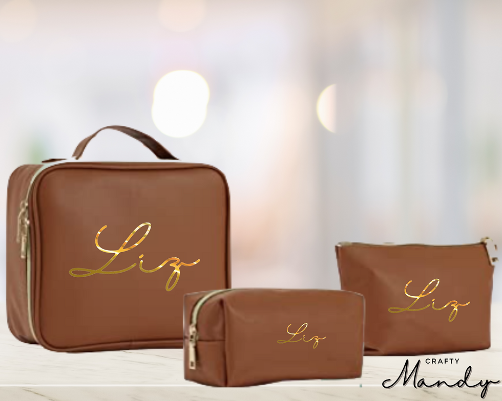 Personalized 3-in-1 Waterproof Makeup Bag Set, Make Up Bag, Bridesmaid Gifts