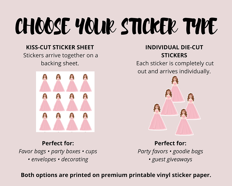 Thumbnail: Personalized Princess Photo Stickers | Custom Party Favor Stickers