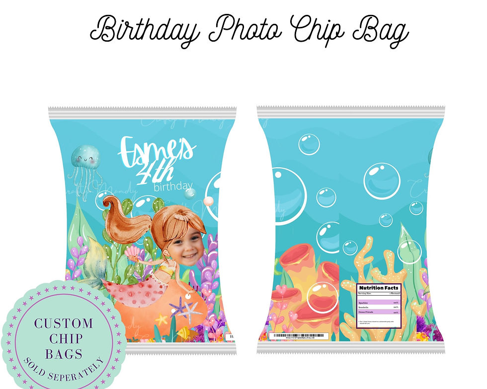 Thumbnail: CUSTOM Mermaid Photo Cupcake Topper, Custom Cupcake Topper, Photo Personalized