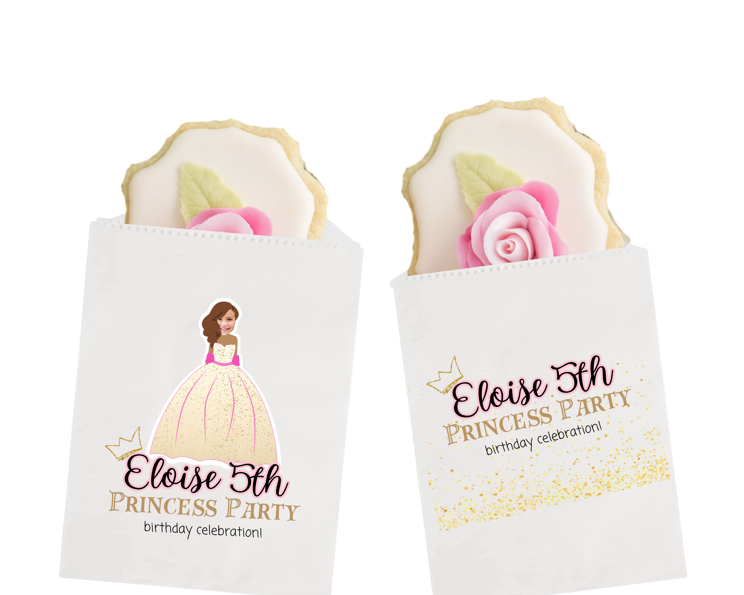 Personalized Princess Kraft Treat Bags | 5x7 Party Favor Bags