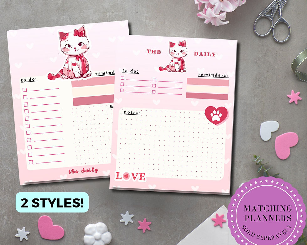Thumbnail: Valentine's Cat Monthly Planner Notepad