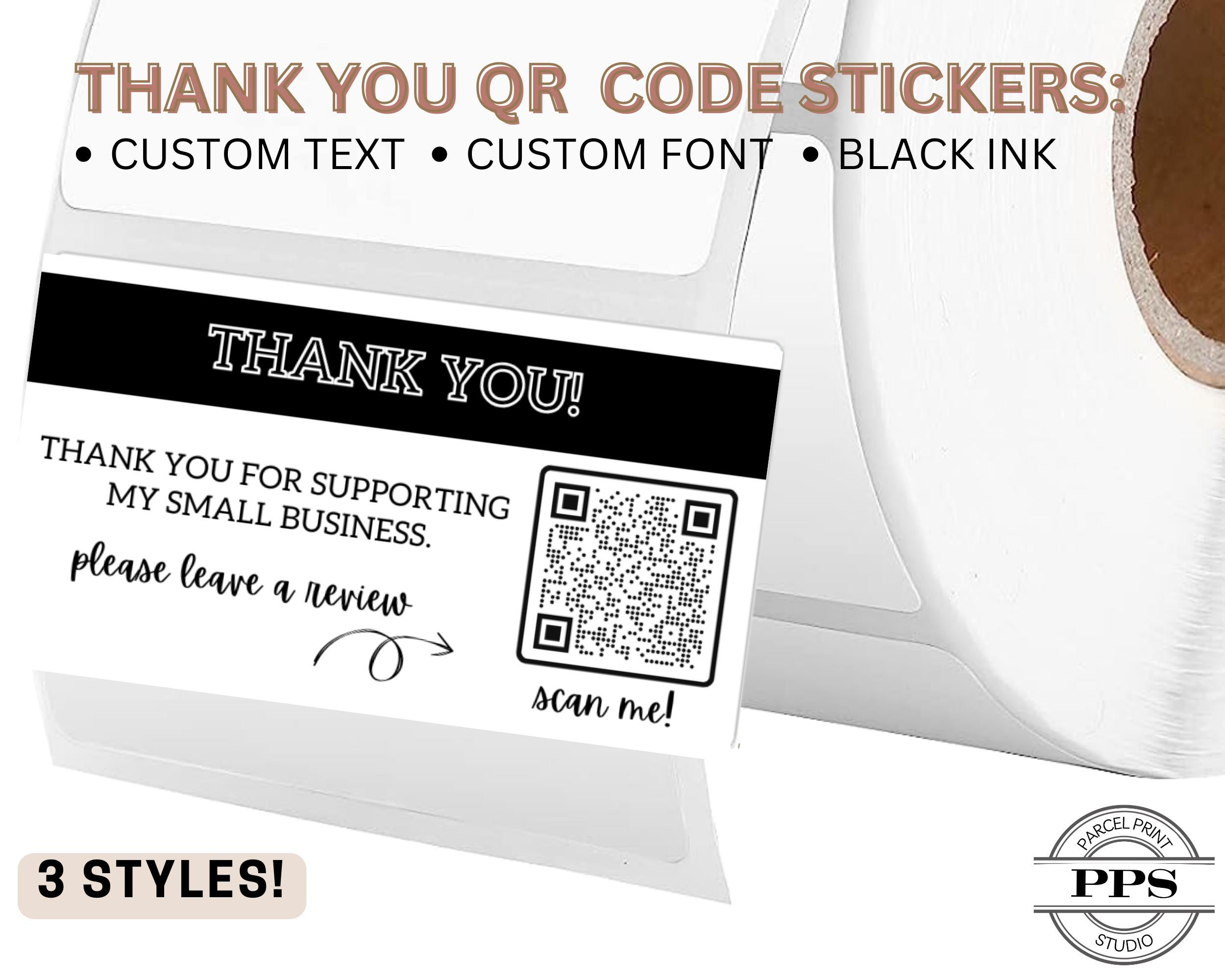 QR Code Thank You Stickers QR Code Custom Stickers Bulk Stickers Business Sti