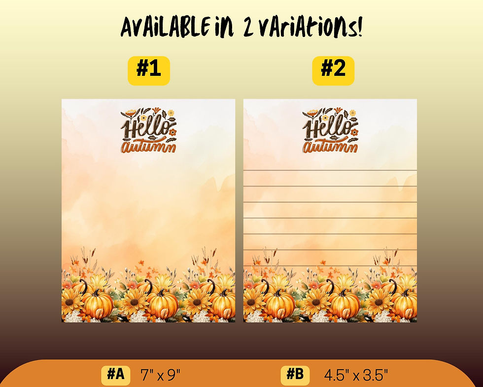 Thumbnail: Pumpkins & Fall Florals - Tear Away Notepad