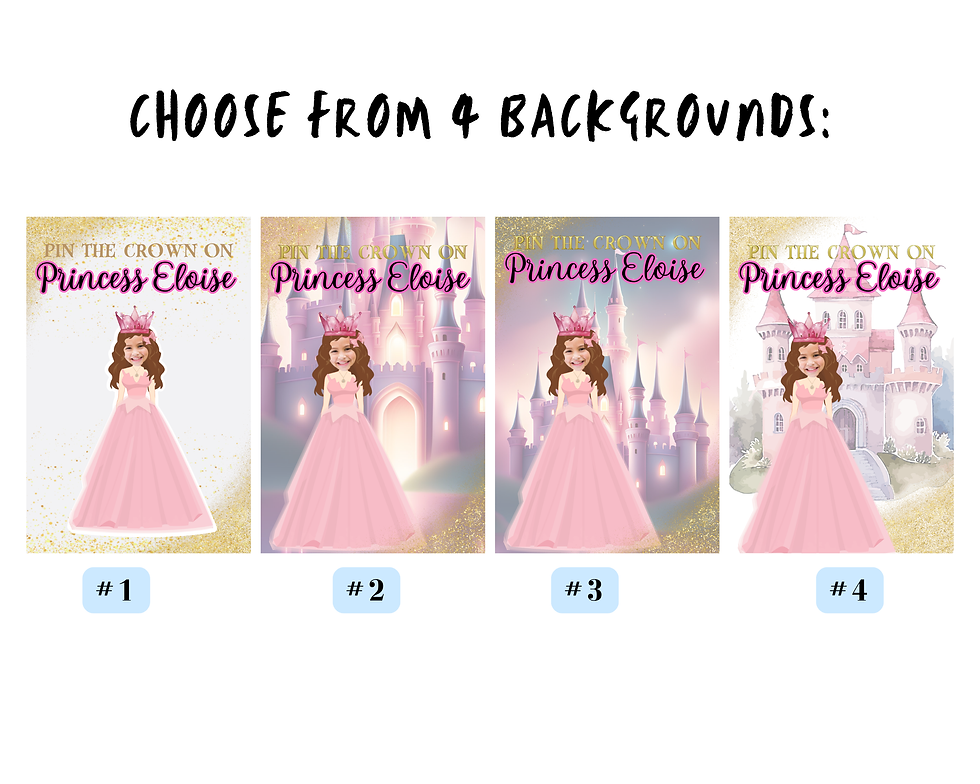 Thumbnail: Personalized Pin the Crown on the Princess Party Game Poster