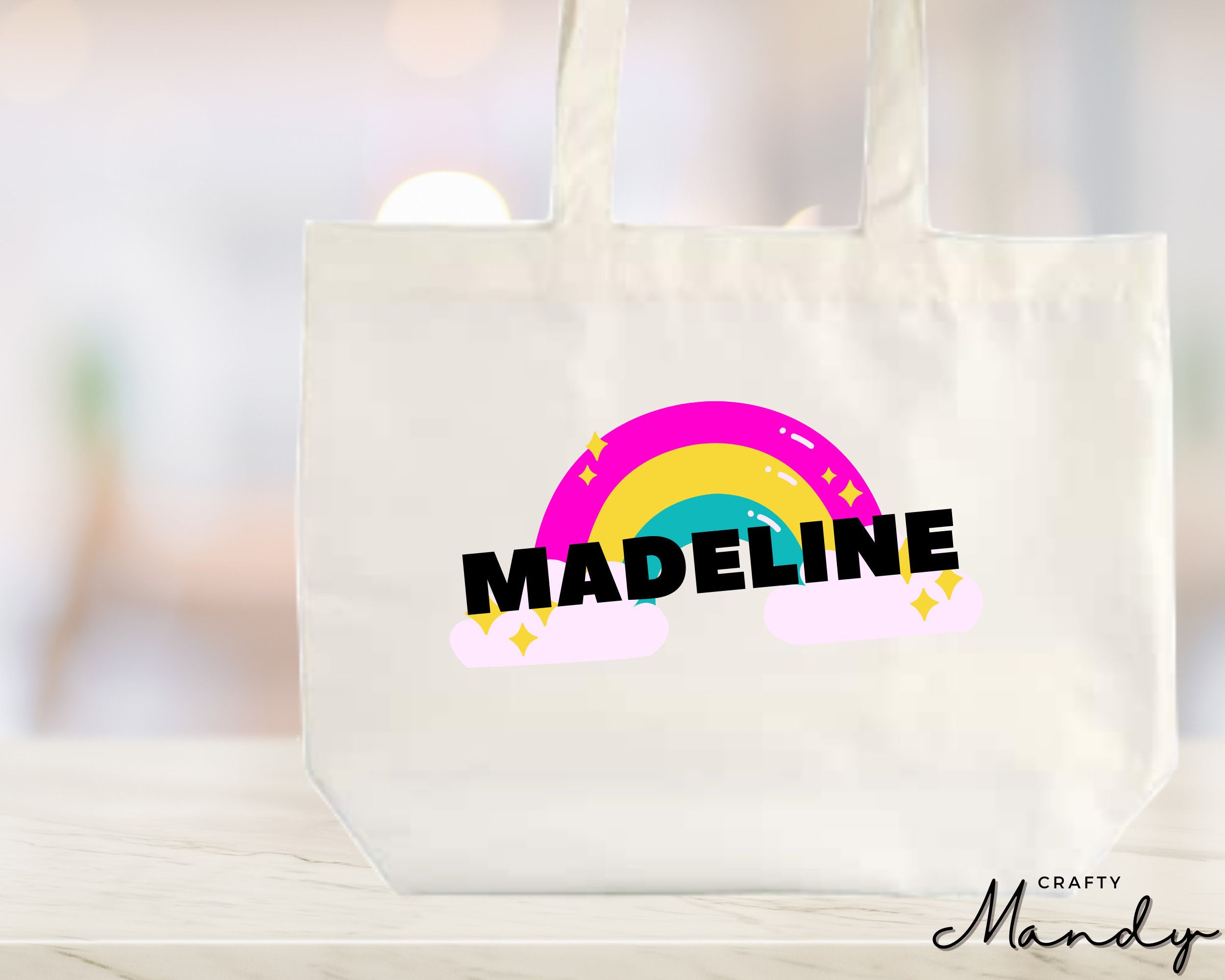 Whimsy Brights Personalized Tote Bag
