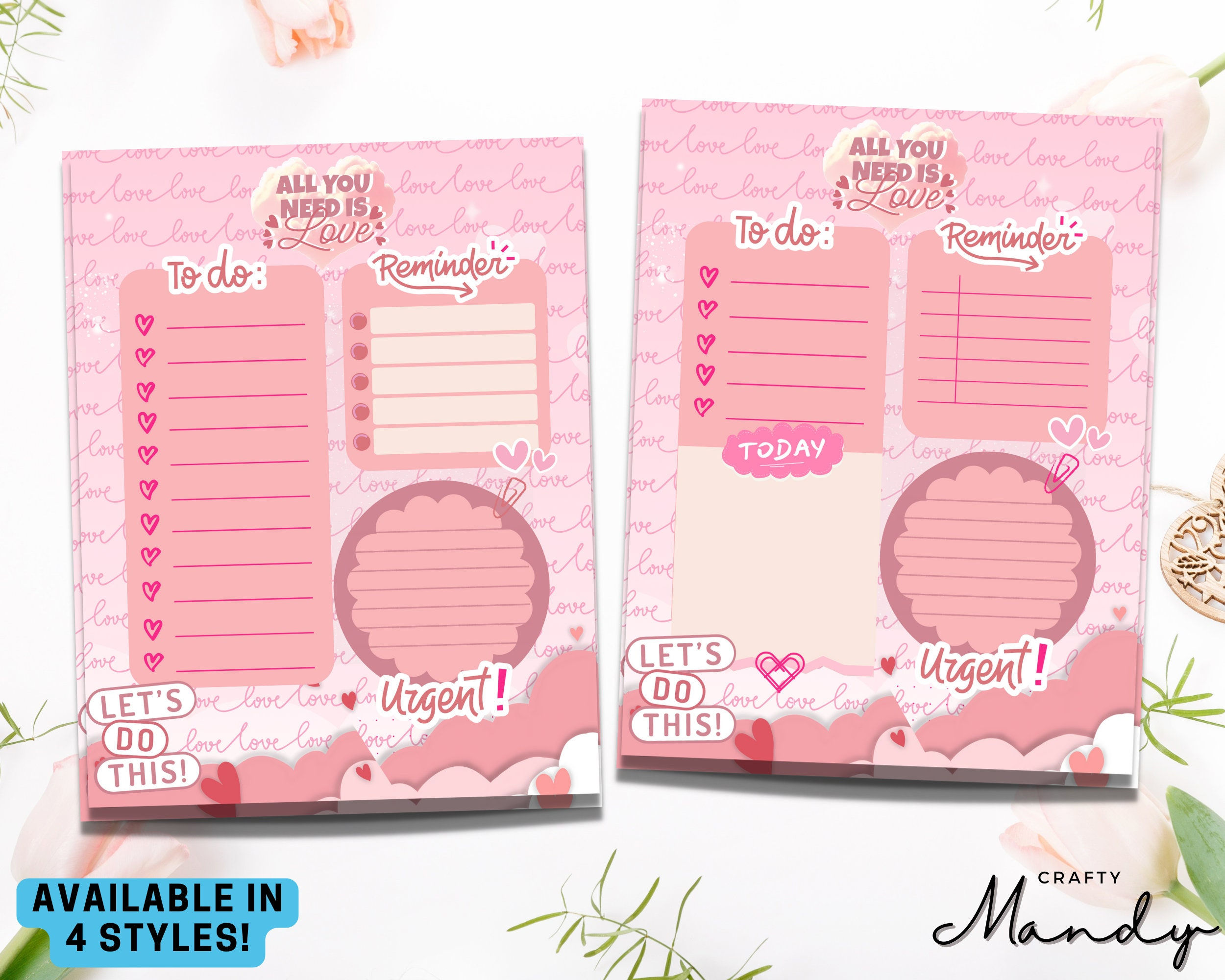 All You Need Is Love Daily Planner Notepad