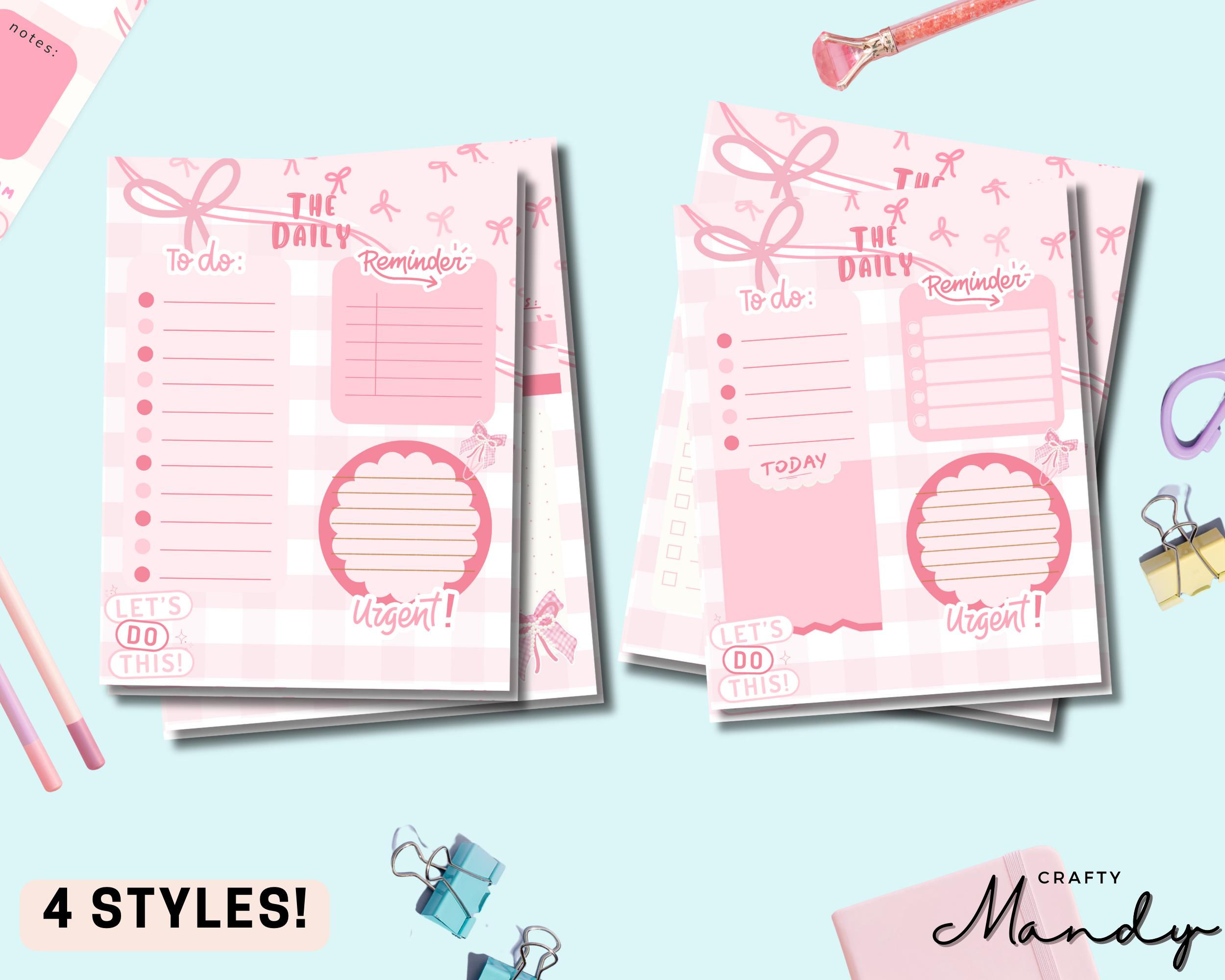 Pink Bows & Gingham Let's Do This Notepad
