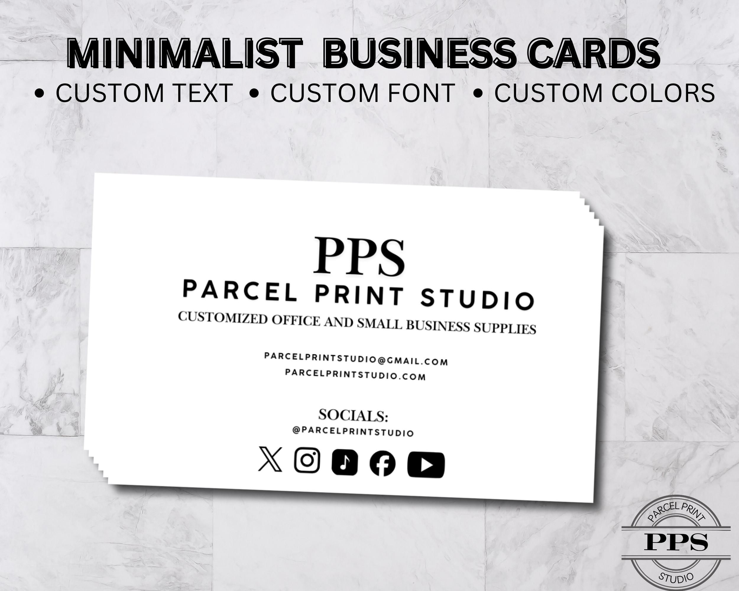 Minimalist Business Cards Personalized Branding Cards Small Business Office S