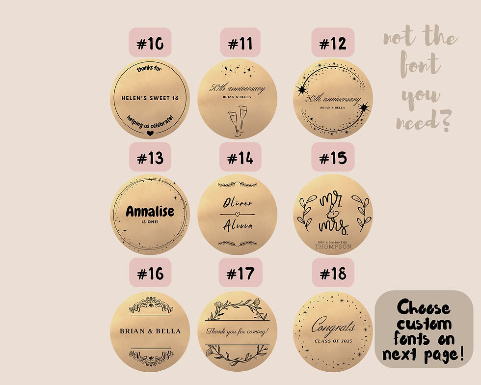 Thumbnail: Gold & Black Shimmer Round Sticker Labels