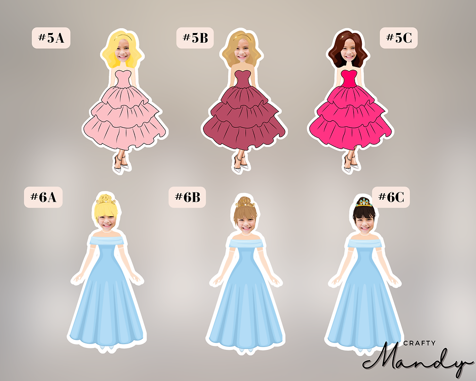 Thumbnail: Personalized Princess Photo Cake Topper | Custom Face Birthday Cake Decor