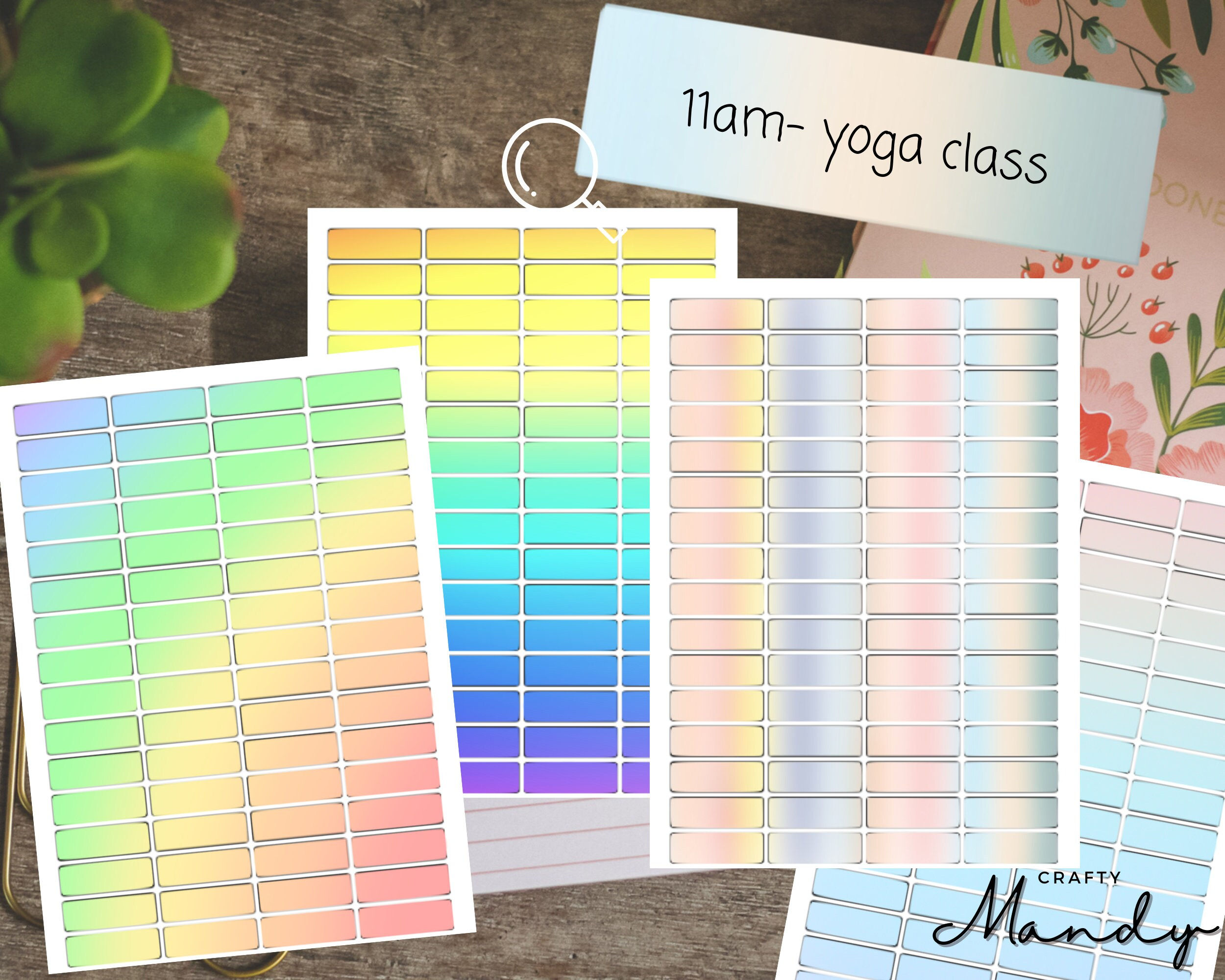 Rainbow Ombre Appointment Planner Stickers, Pastel, Highlight Appointments, Remi