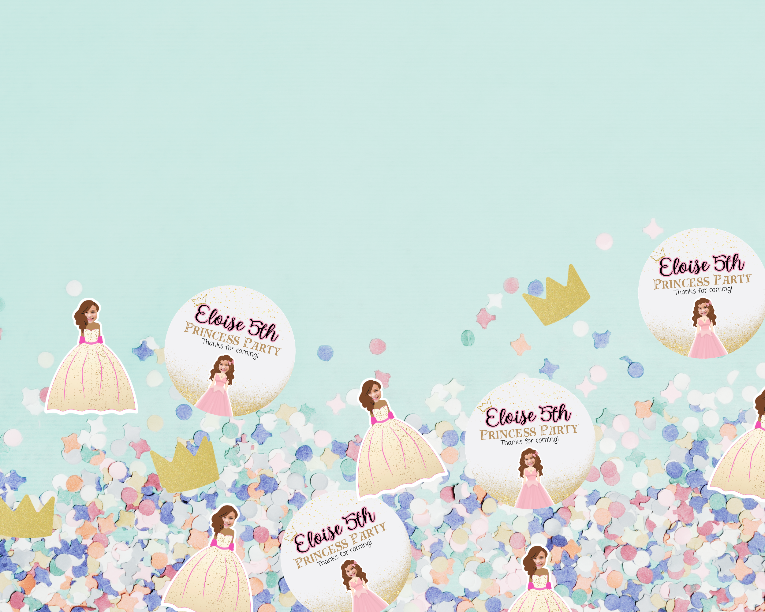 Personalized Princess Photo Confetti | Custom Birthday Party Confetti