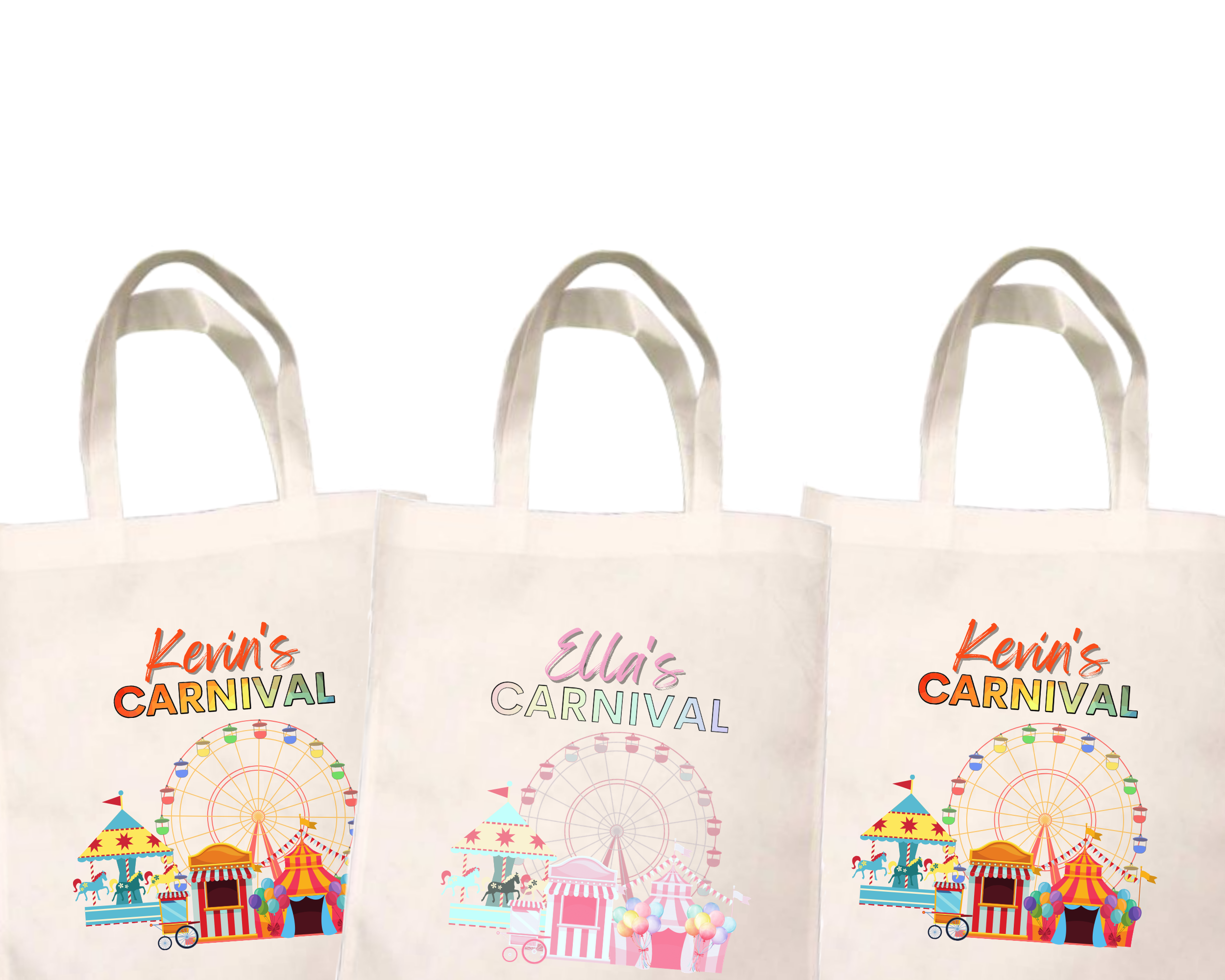 Personalized Carnival Prize Bags | Custom Party Favor Tote Bags