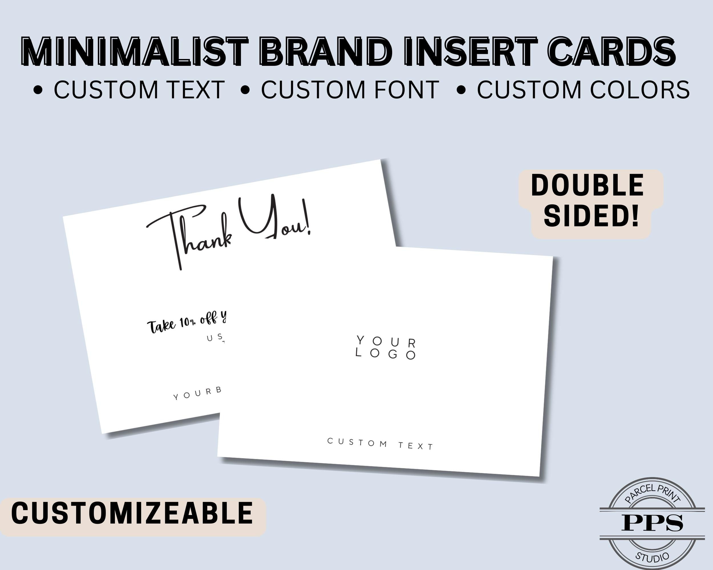 Minimalist Custom Business Insert Cards Brand Logo QR Code Double-Sided Thank