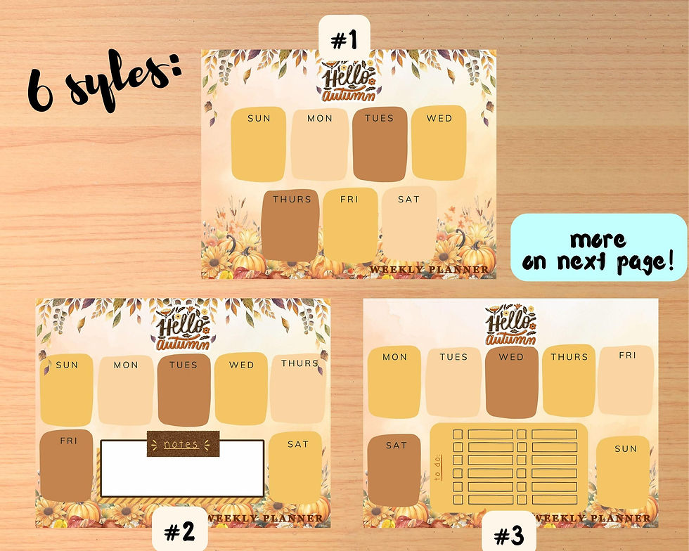 Thumbnail: Pumpkins & Fall Florals Weekly Planner Notepad