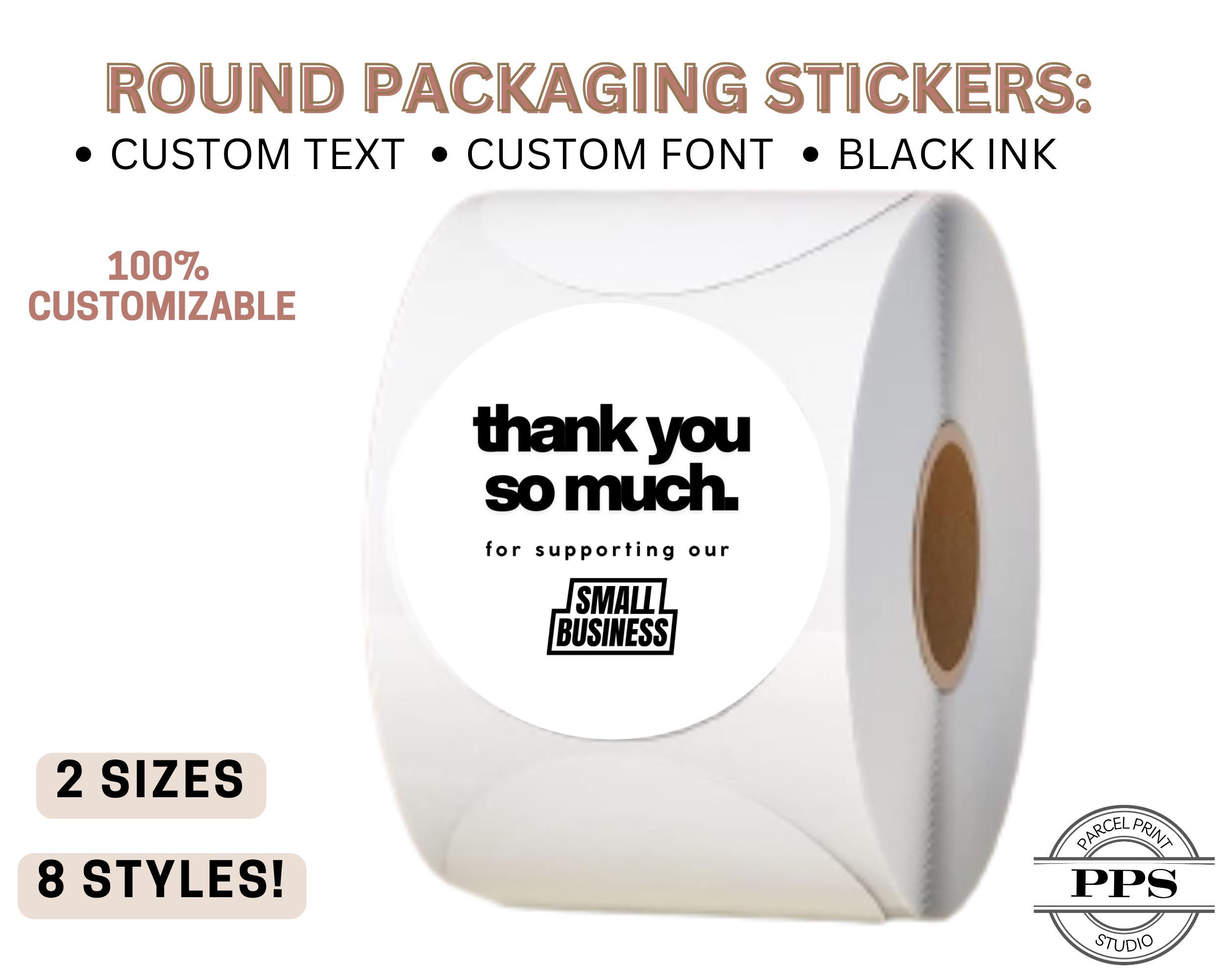 Custom Thank You Round Business Sticker Seals Packaging Labels Small Business
