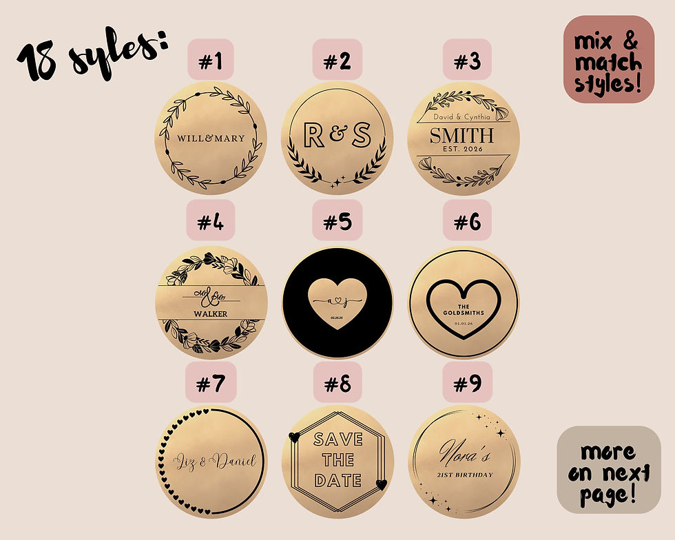 Thumbnail: Gold & Black Shimmer Round Sticker Labels