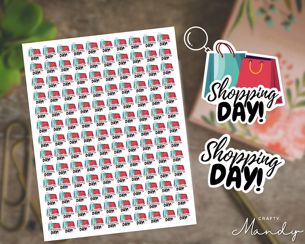 Shopping Day Mini Planner Sticker | shopping time, mall day, shopping sticker