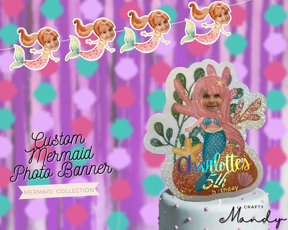 Mermaid Photo Banner, Mermaid Photo Banner, Mermaid Garland, Mermaid Face