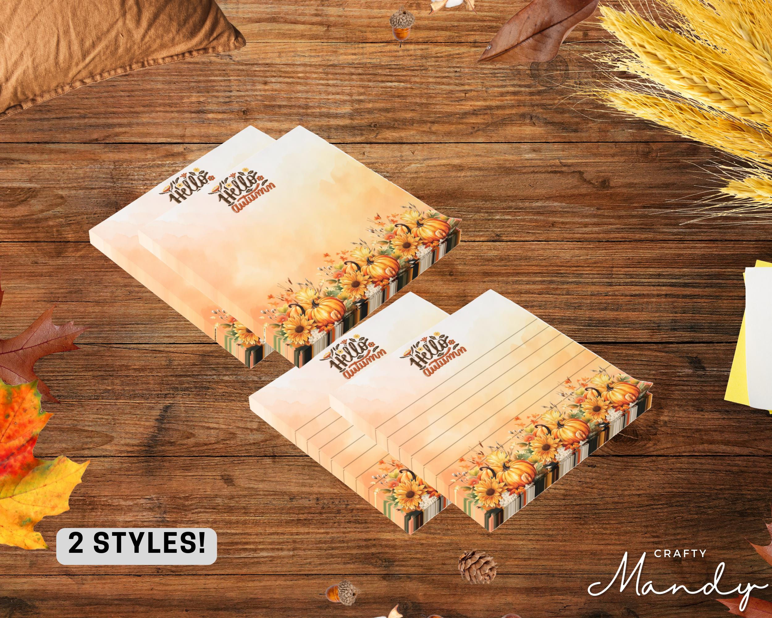 Pumpkins & Fall Florals Sticky Notes