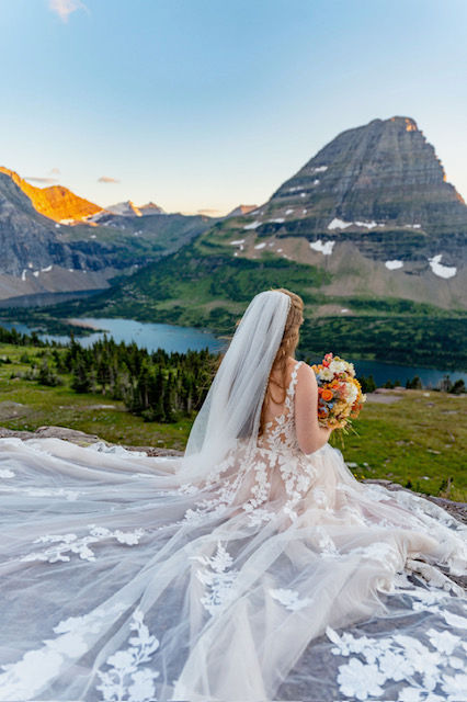 Bride with bouquet captured by Kimberly Taylor Photography