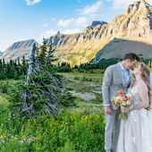 Elopement couple in Glacier Park