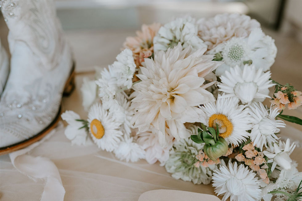 Close up of Glacier Park elopement bouquet