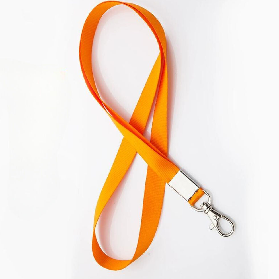 Thumbnail: Orange plain lanyard 1.5cm width Singapore instock bulk