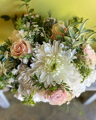 GARDEN ON THE SQUARE-SAVANNAH FLORIST-PEACH CENTERPIECE-PEACH ROSE-FLORAL CENTERPIECE-PART