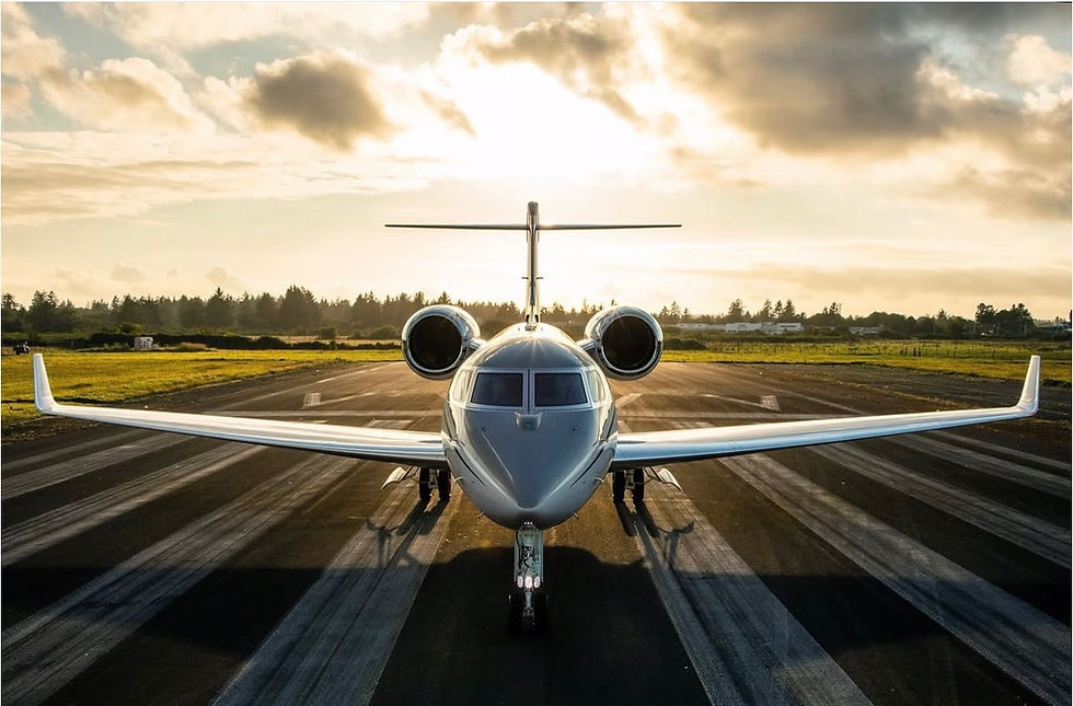A Gulfstream G500 on the Runway Threshhold.