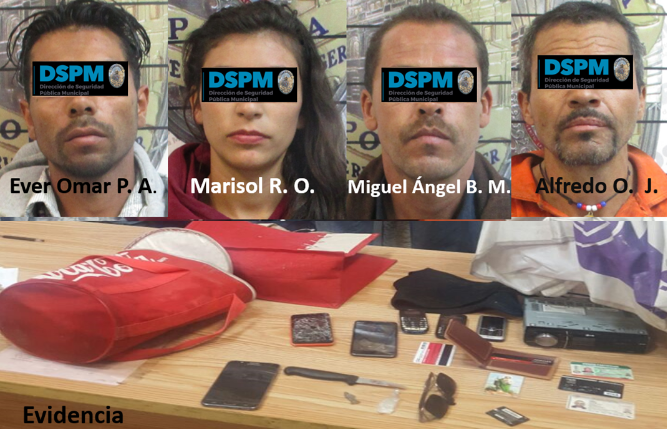 Detienen a 4 por robo a ciudadano durante la madrugada