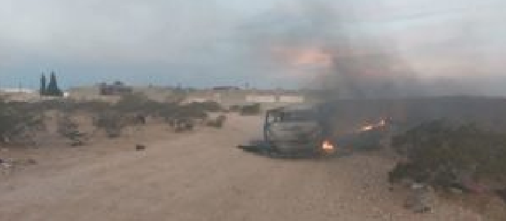 Incendian vehículo robado en ciudad Juárez