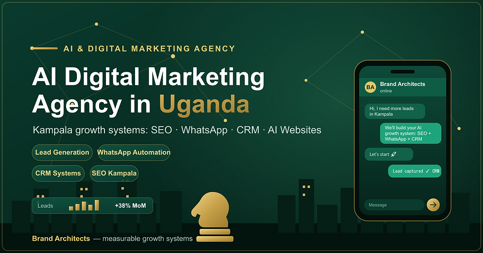 AI digital marketing agency in Uganda helping Kampala businesses grow with WhatsApp automation, SEO and CRM systems.