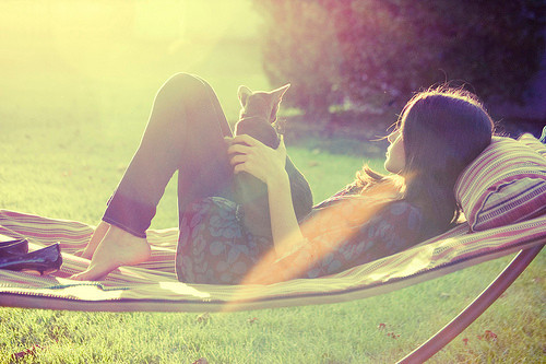 Acceptance, girl with a cat