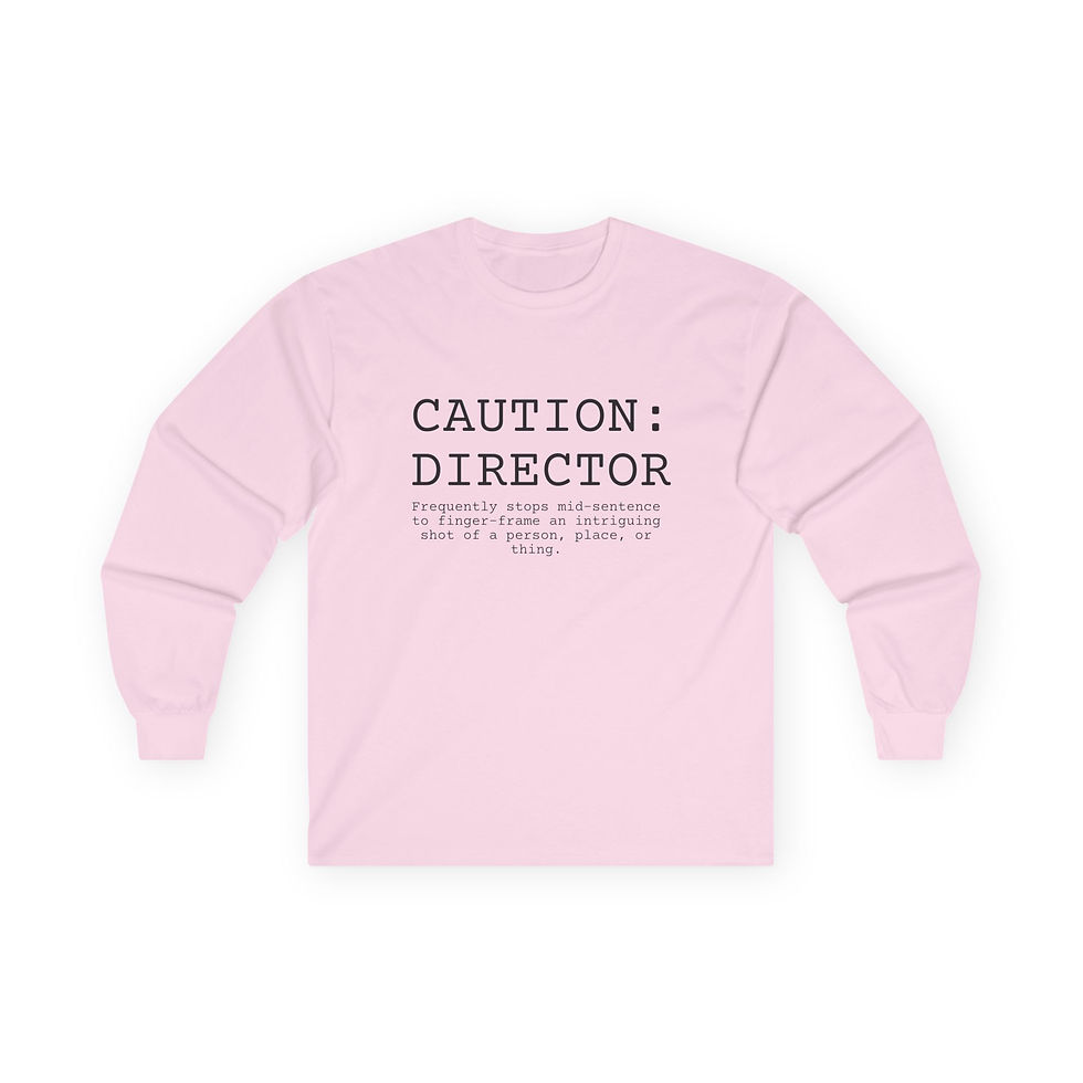 Thumbnail: Caution Director Long Sleeve Tee, Cotton, film director, funny, unique gift