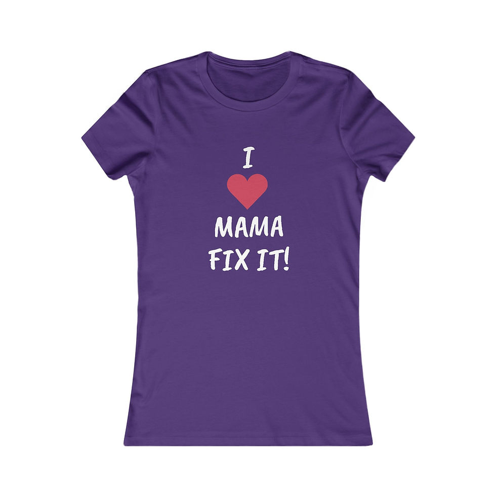 Thumbnail: I Love MAMA FIX IT Fitted Scoop Neck Short Sleeve Tee