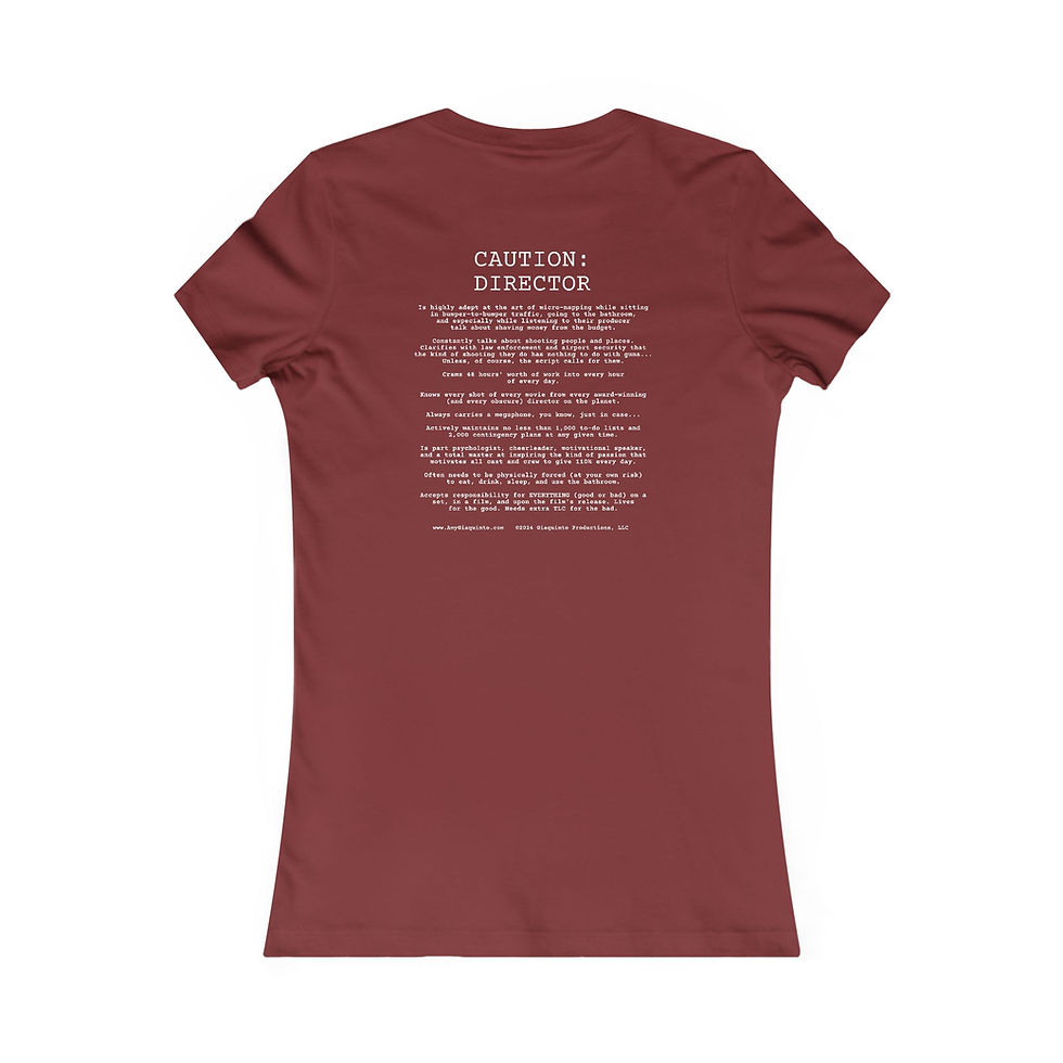 Thumbnail: Caution Director Scoop Neck Tee, Fitted Tee, Film Director, Unique Gift, US Made